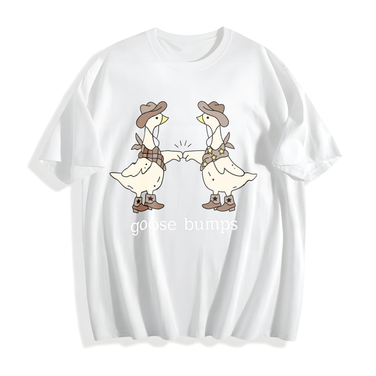Goose Bumps Western Silly Funny Lover Couple Cotton T-Shirt product image 2