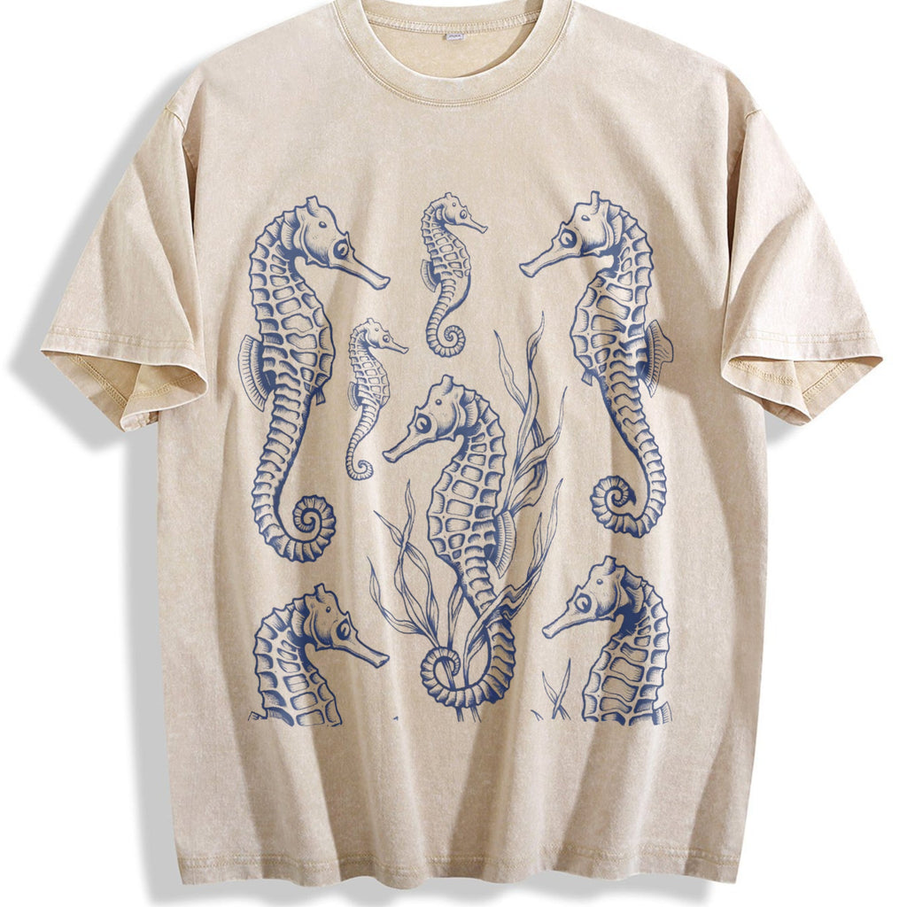 Seahorse 90s Tattoo Vintage Washed T-Shirt product image 1