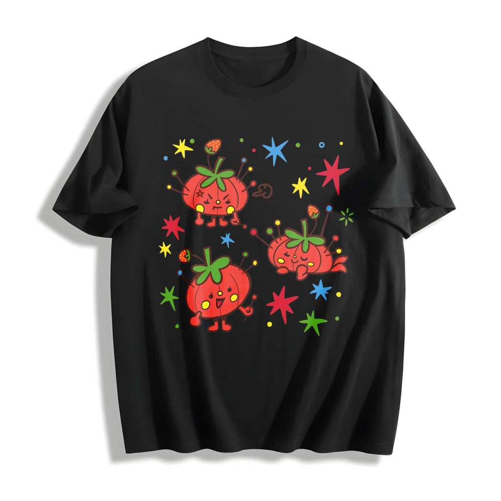 Cute Tomato Party Cotton T-Shirt product image 1