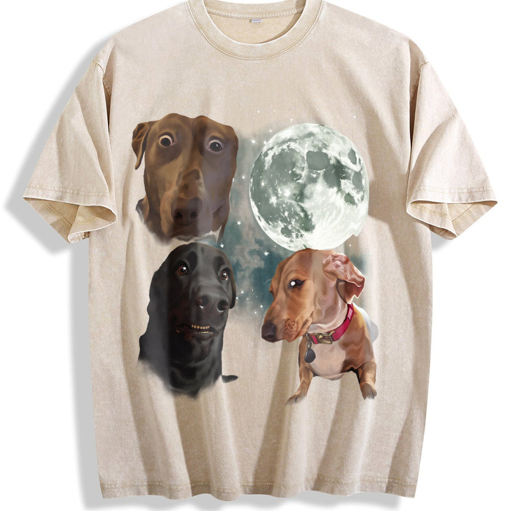 Three Dog Meme Moon Vintage Washed T-Shirt product image 1