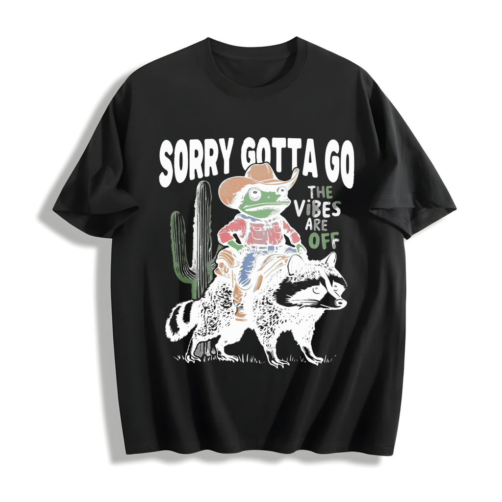 Sorry Gotta Go Frog Cowboy Cotton T-Shirt product image 1