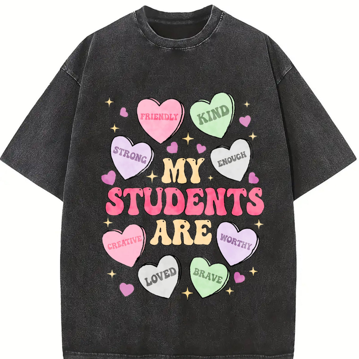 My Students Are My Valentines Vintage Washed T-Shirt product image 2