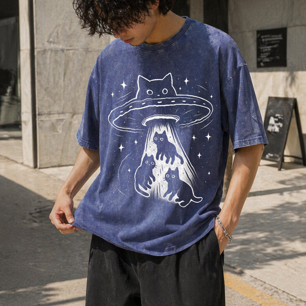 Funny Cat UFO Cute Kitty Space Spaceship Alien Vintage product image 8