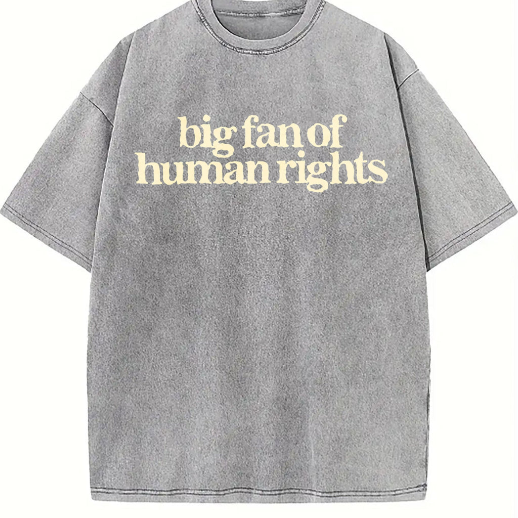Big Fan Of Human Rights Vintage Washed T-Shirt product image 4