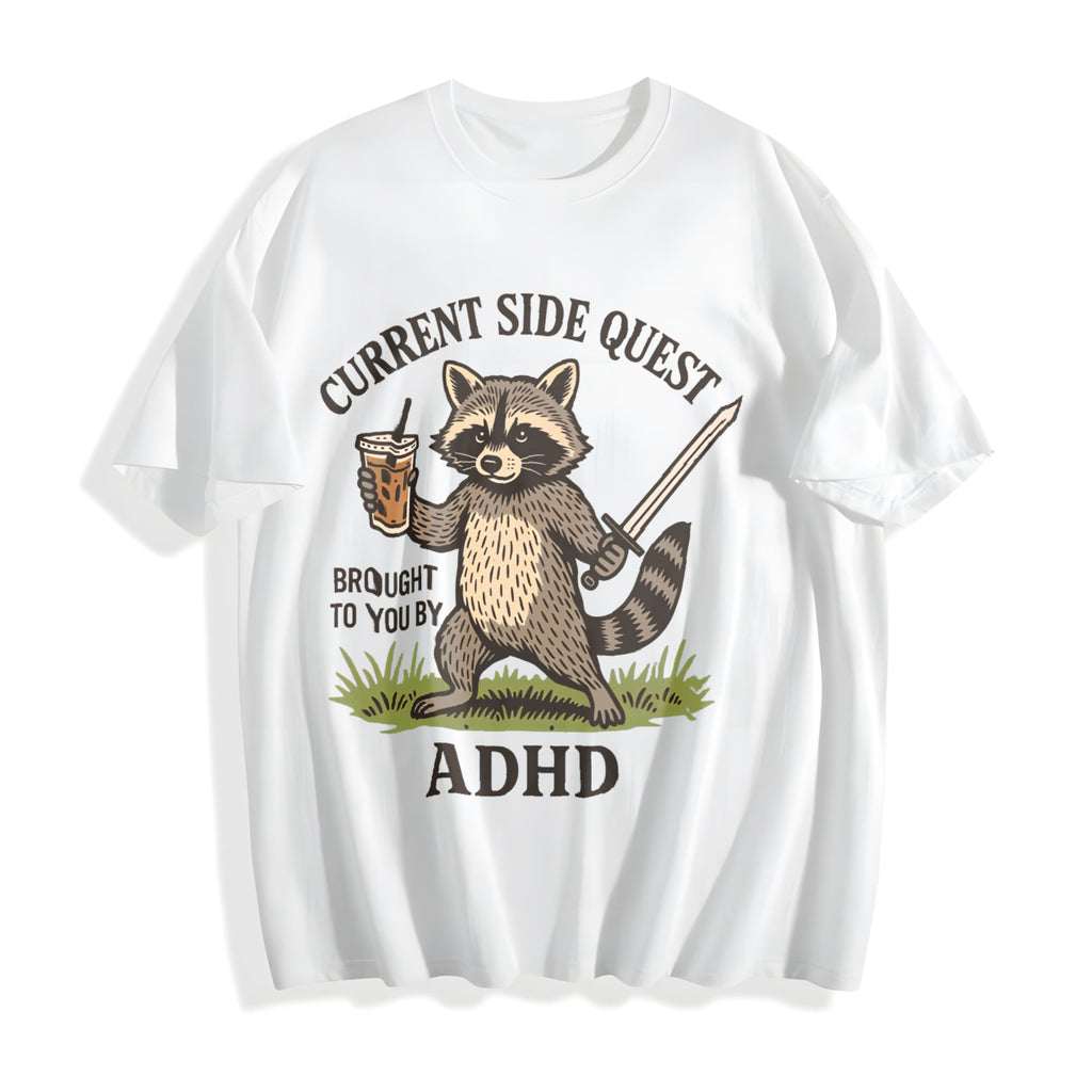 Adhd Raccoon Cotton T-Shirt product image 2