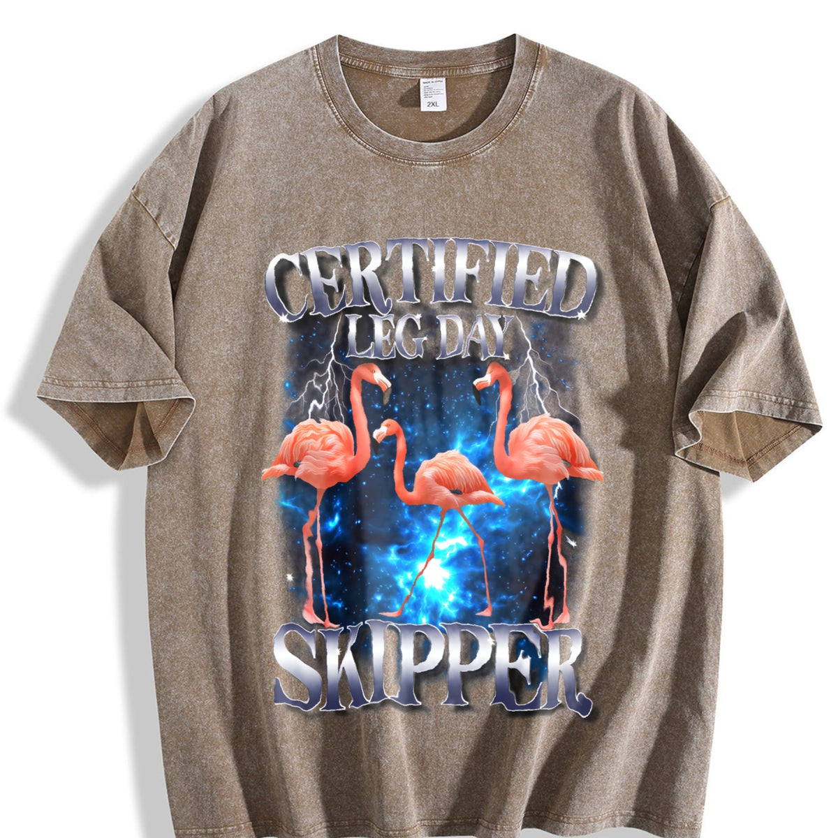 Certified Leg Day Skipper Funny 90s Vintage Washed T-Shirt product image 3