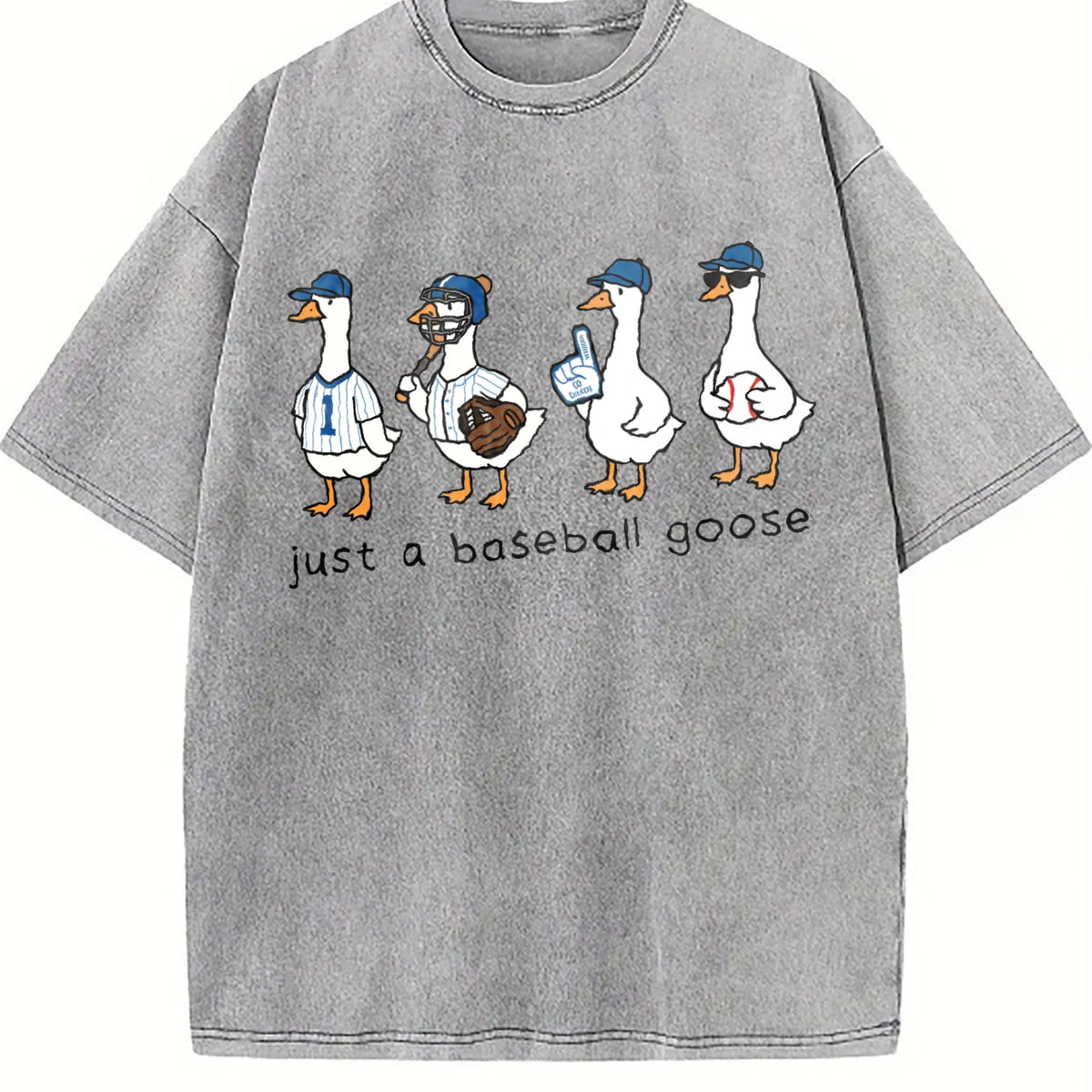 Baseball Goose Game Day Vintage Washed T-Shirt product image 4