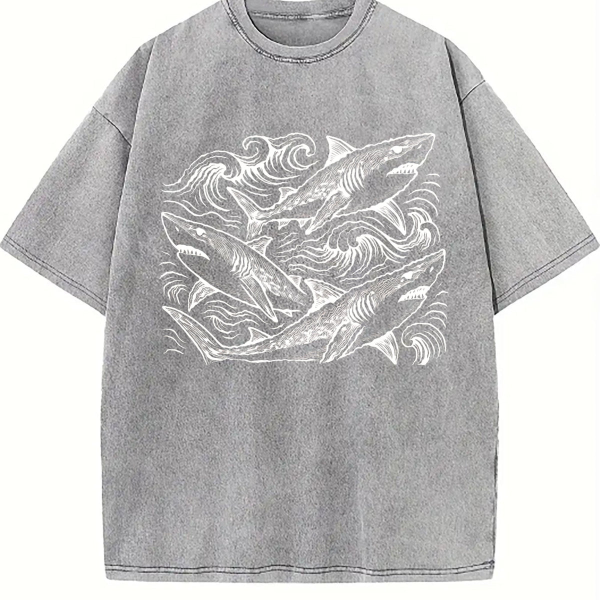 Sharks Ocean 90s Vintage Washed T-Shirt product image 5