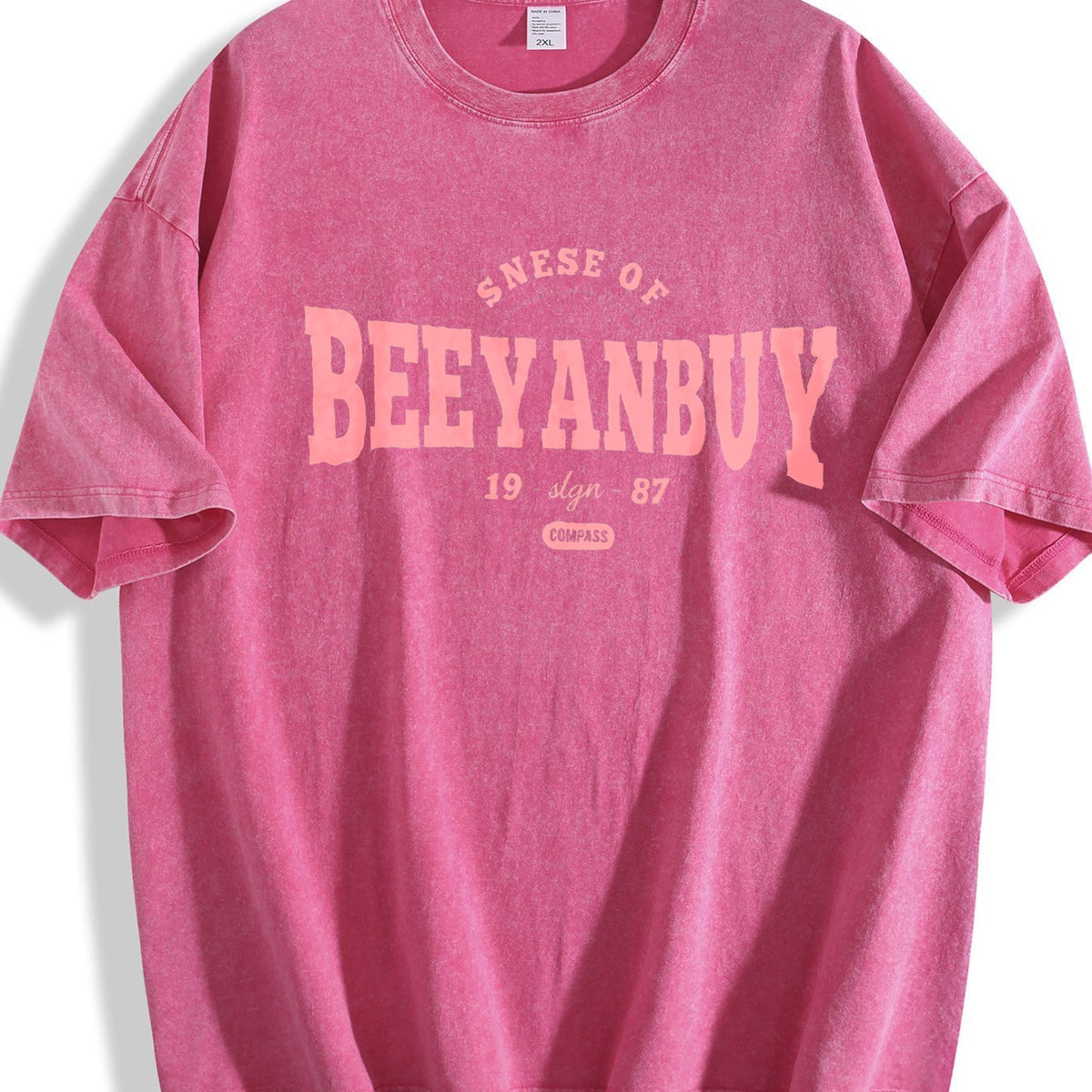 Pink Varsity Lettering Vintage Washed T-Shirt product image 5