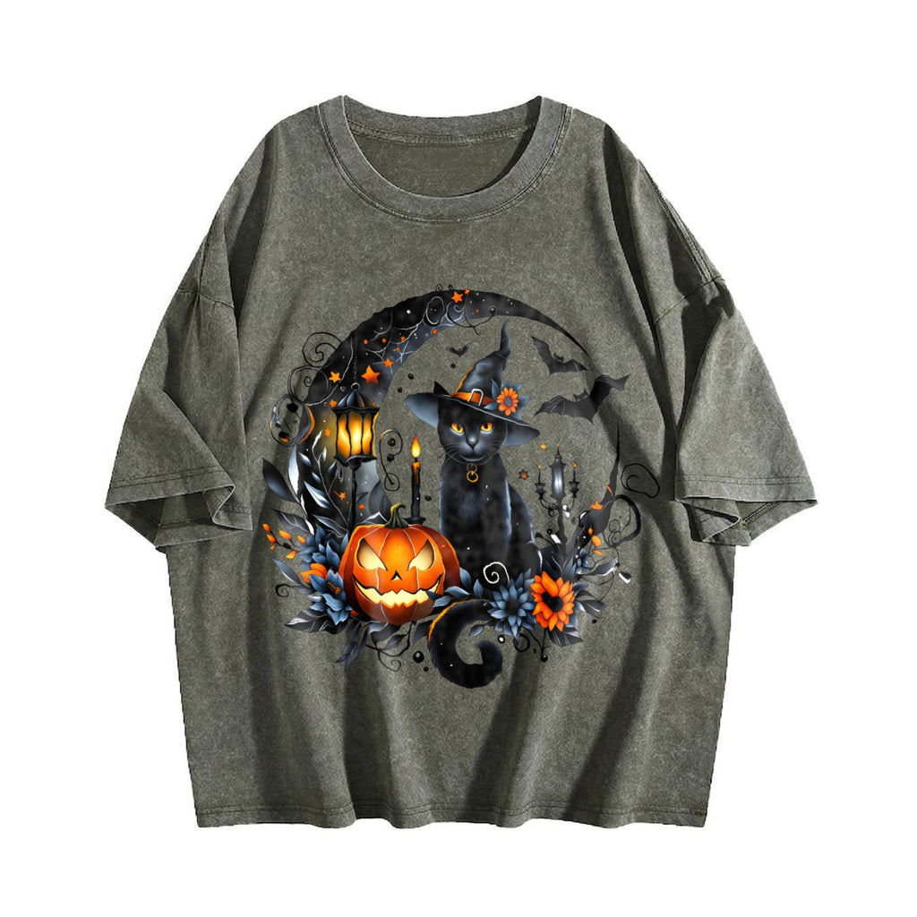 Gothic Witch Black Cat & Bats - Stretch With Spooky Vintage product image 4