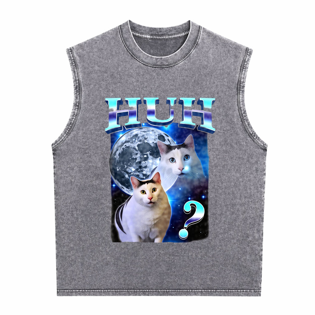 Funny Cat Meme Men's Washed Tank Top