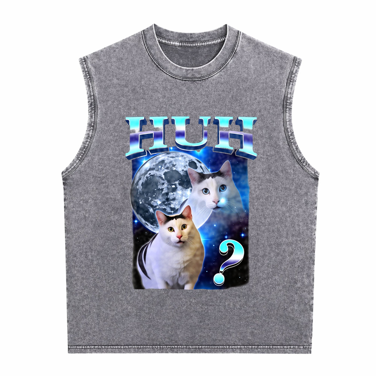 Funny Cat Meme Men's Washed Tank Top