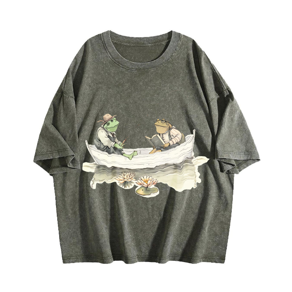 Fishing Frogs 90s Vintage Washed T-Shirt product image 4