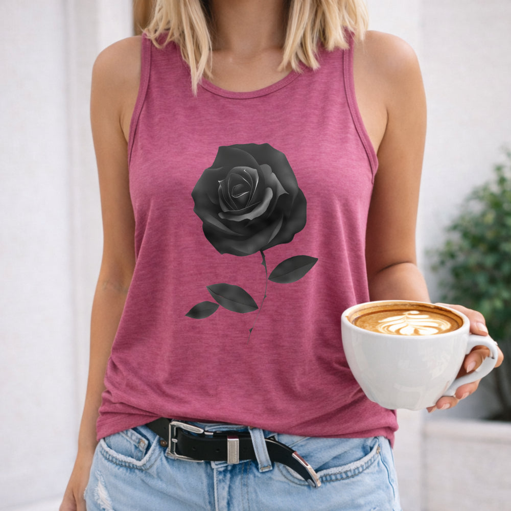 White Rose Silhouette Women's Tank Top