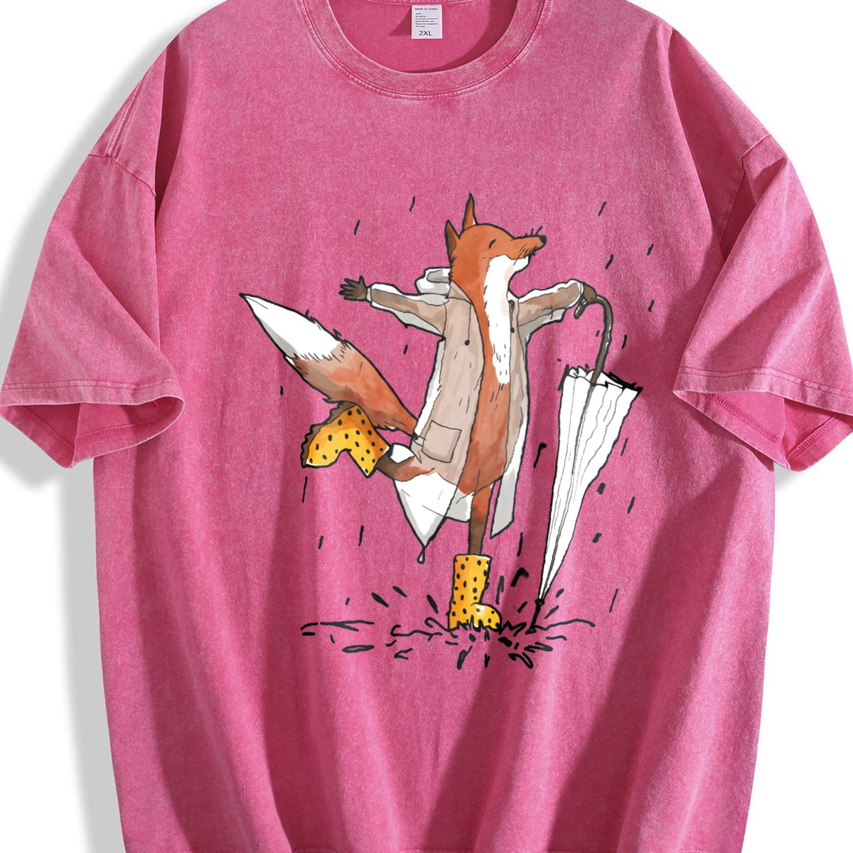 Fox In The Rain Vintage Washed T-Shirt product image 7