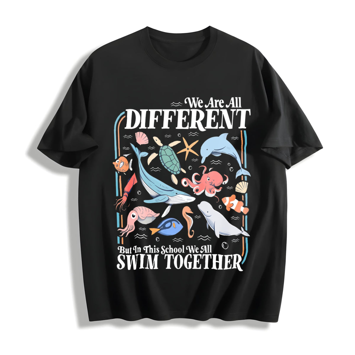 We Are All Different Swim Together Cotton T-Shirt product image 1