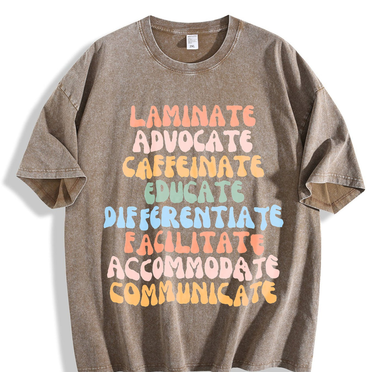 Teacher Advocate Educate Communicate Vintage Washed T-Shirt product image 3