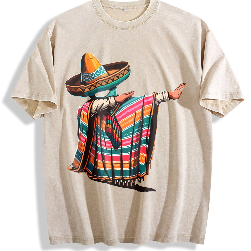 Dabbing Sombrero and Poncho Vintage Washed T-Shirt product image 1