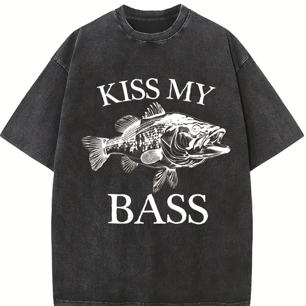 Kiss My Bass 90s Tattoo Vintage Washed T-Shirt product image 2