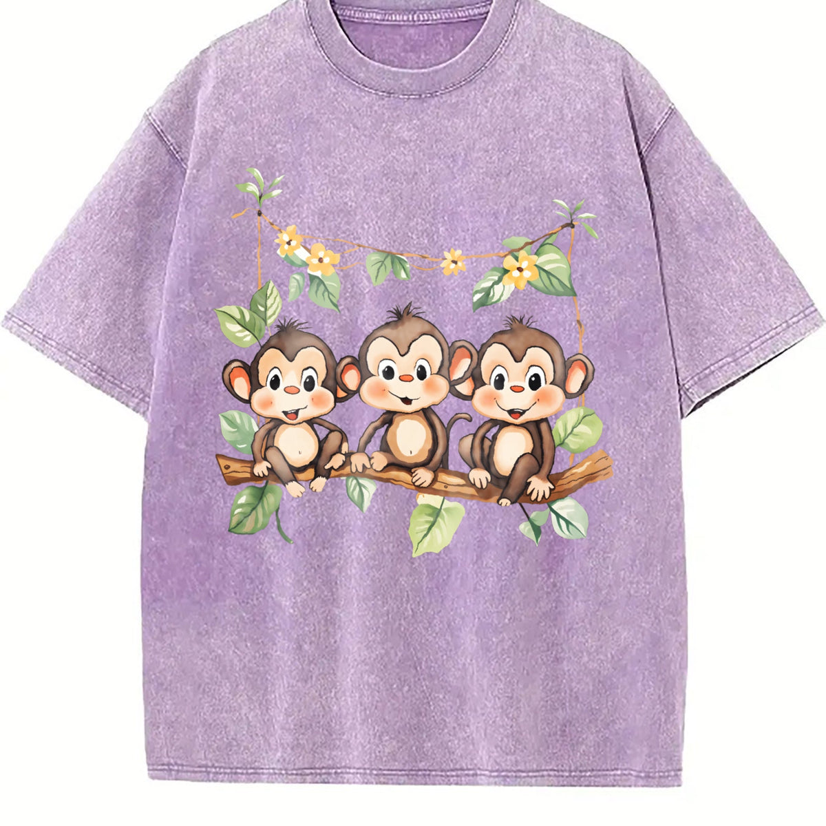 Summer : With Three Monkeys On Branch Yellow Flowers product image 6