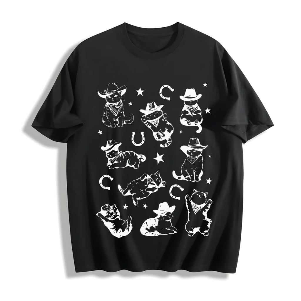 Cowboy Cats And Kittens Western Cotton T-Shirt product image 1