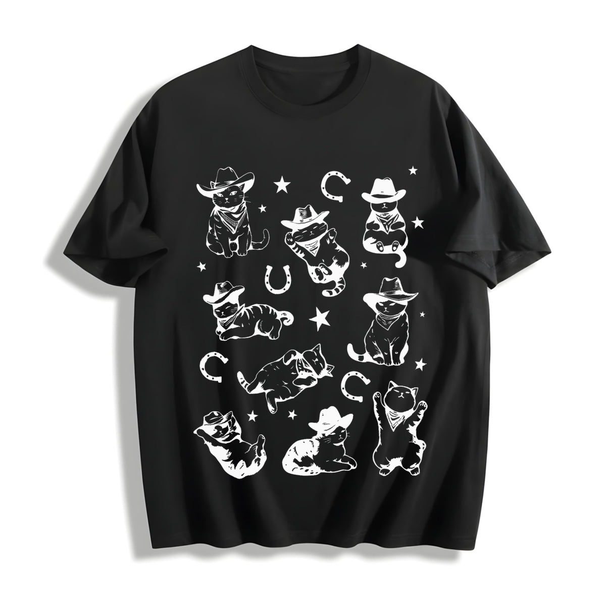 Cowboy Cats And Kittens Western Cotton T-Shirt product image 1