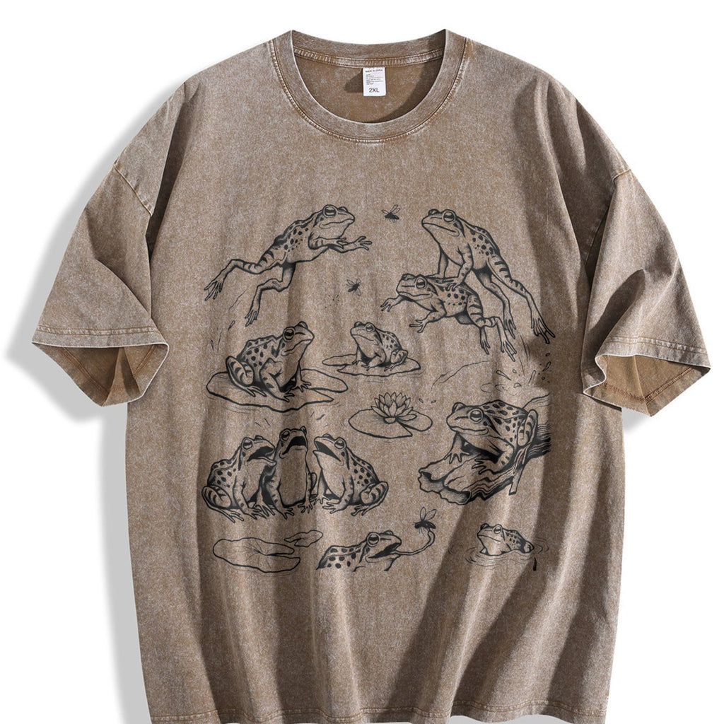 Frogs 90s Tattoo Vintage Washed T-Shirt product image 3