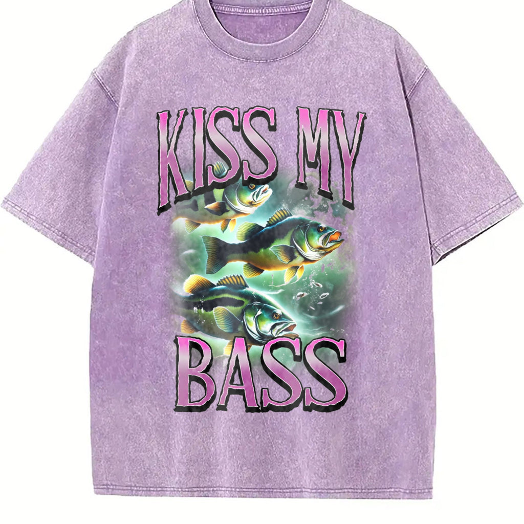 Kiss My Bass Fishing Vintage Washed T-Shirt product image 6