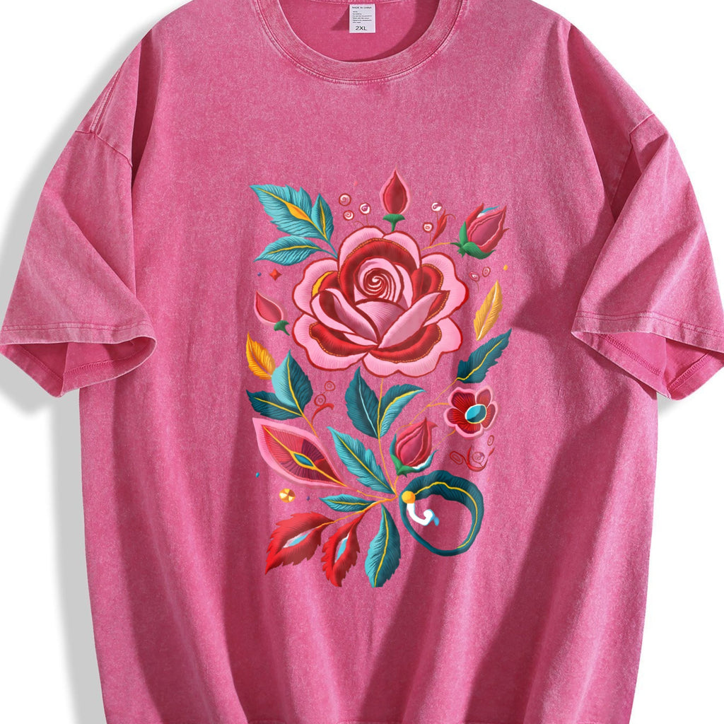 Bohemian Floral - Imitation Vintage Washed T-Shirt product image 7