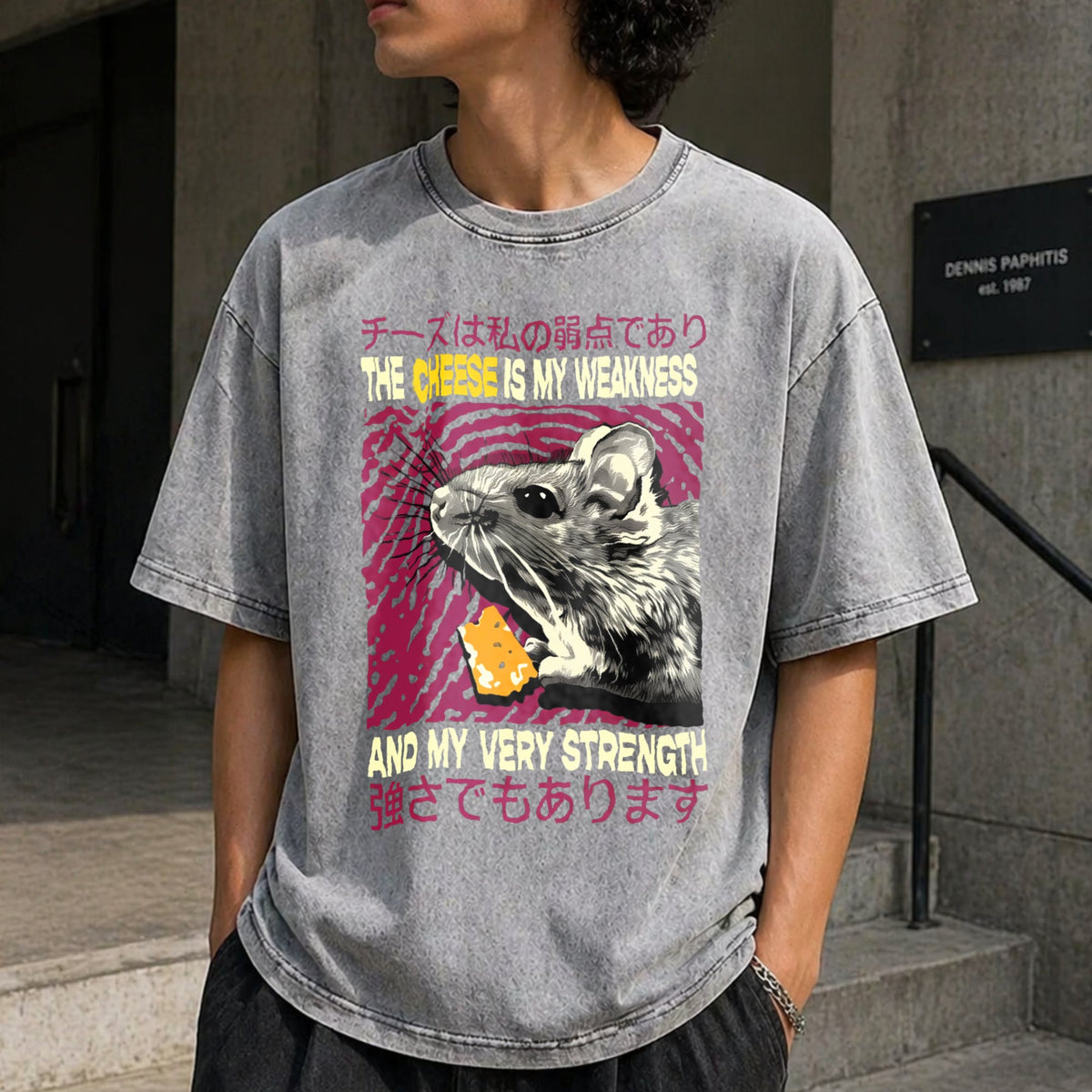 Cheese Is My Strength Vintage Washed T-Shirt product image 5