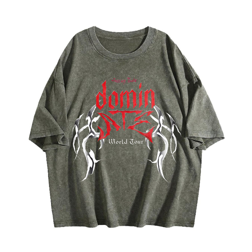 Red Tribal Lettering Vintage Washed T-Shirt product image 4