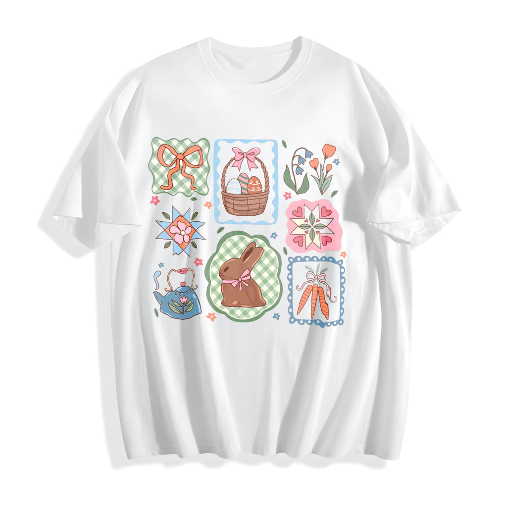 Coquette Bow Easter For Cute Bunnies Cotton T-Shirt product image 2