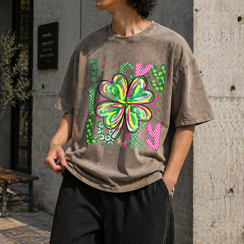 Lucky Shamrock St Patrick's Day Vintage Washed T-Shirt product image 3