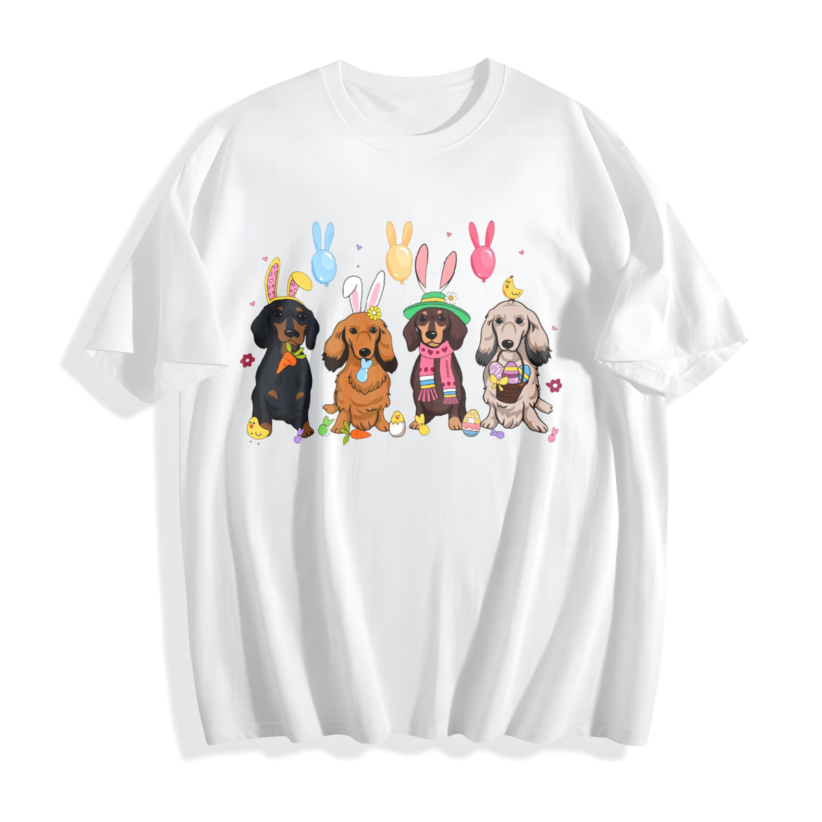 Dachshund With Bunny Ears Cotton T-Shirt product image 2