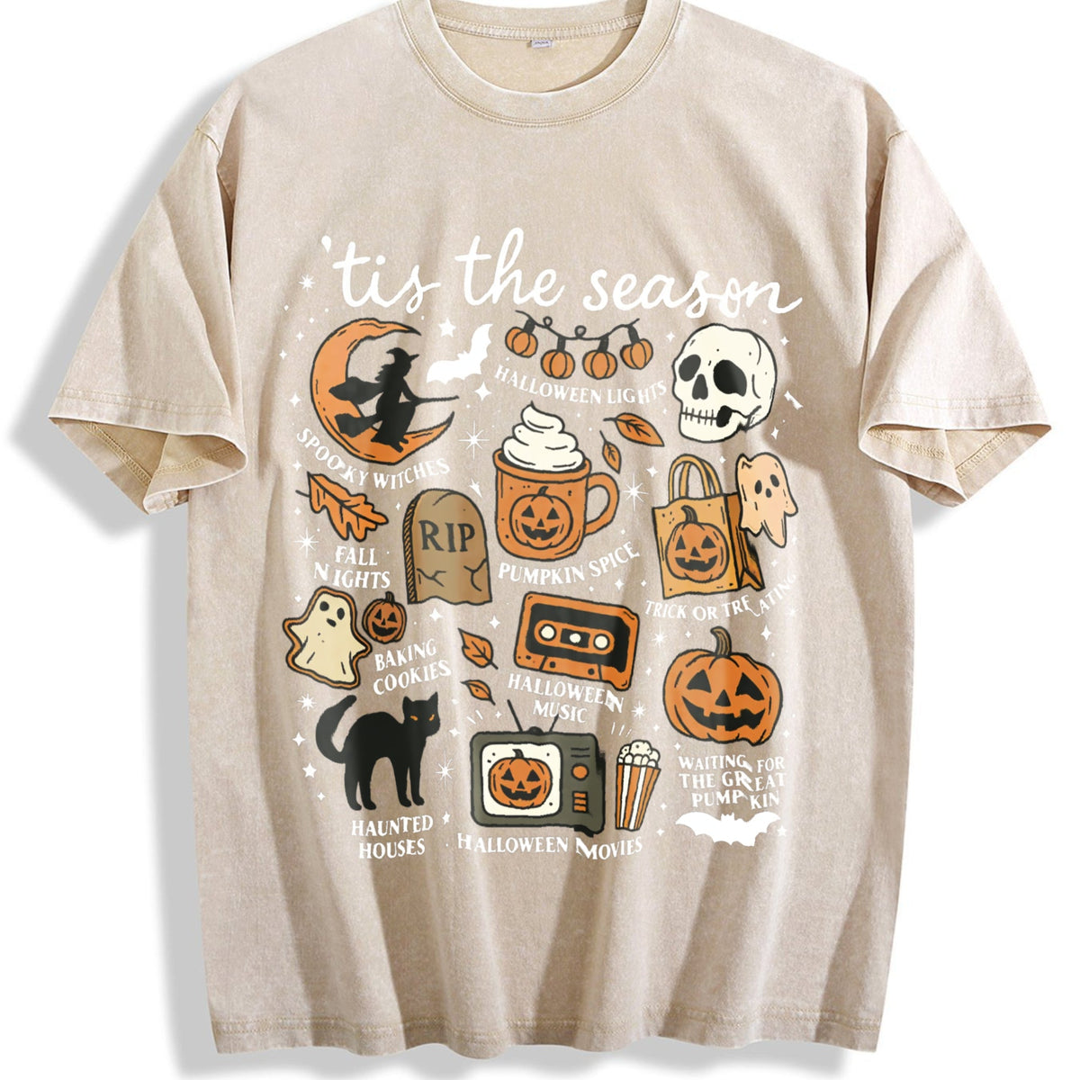Spooky Season Halloween - Cute Fall Vintage Washed T-Shirt product image 1