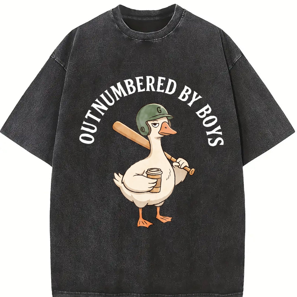 Funny Boy Mom Goose Vintage Washed T-Shirt product image 2