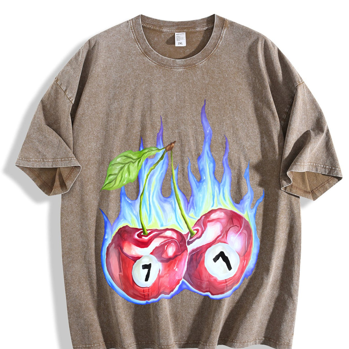 7 Ball Cherry On Fire Vintage Washed T-Shirt product image 3