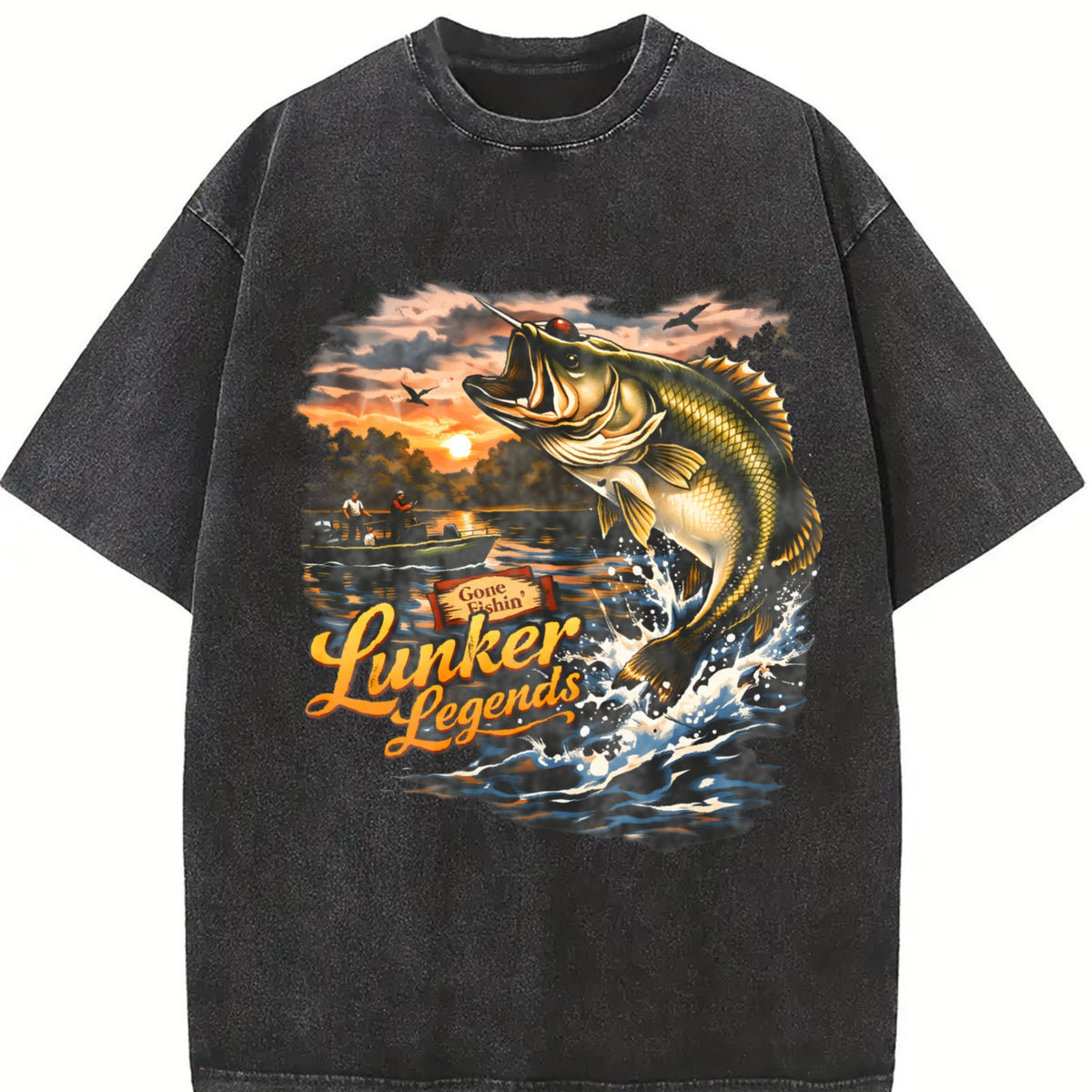 Lunker Legends Fishing 90s Vintage Washed T-Shirt product image 2