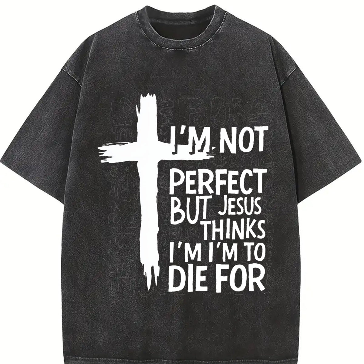 100 Easter Cross & Letter Vintage Washed T-Shirt product image 2
