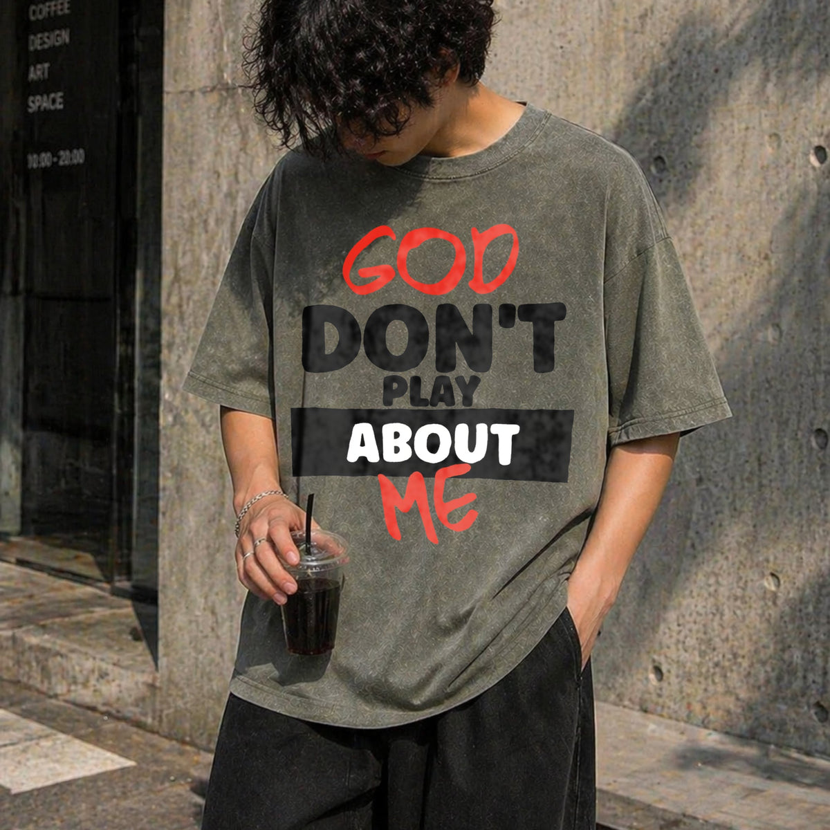 God Don't Play About Me Vintage Washed T-Shirt product image 4