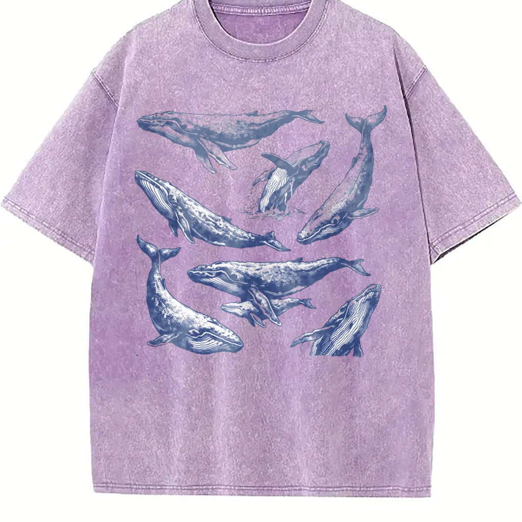 Whale 90s Tattoo Vintage Washed T-Shirt product image 6