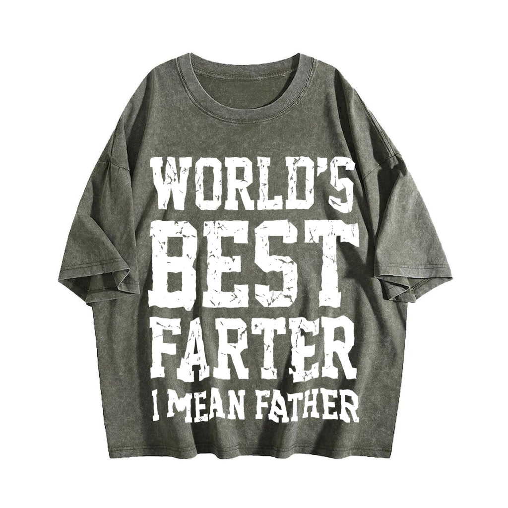 World Best Farter I Mean Father Vintage Washed T-Shirt product image 4