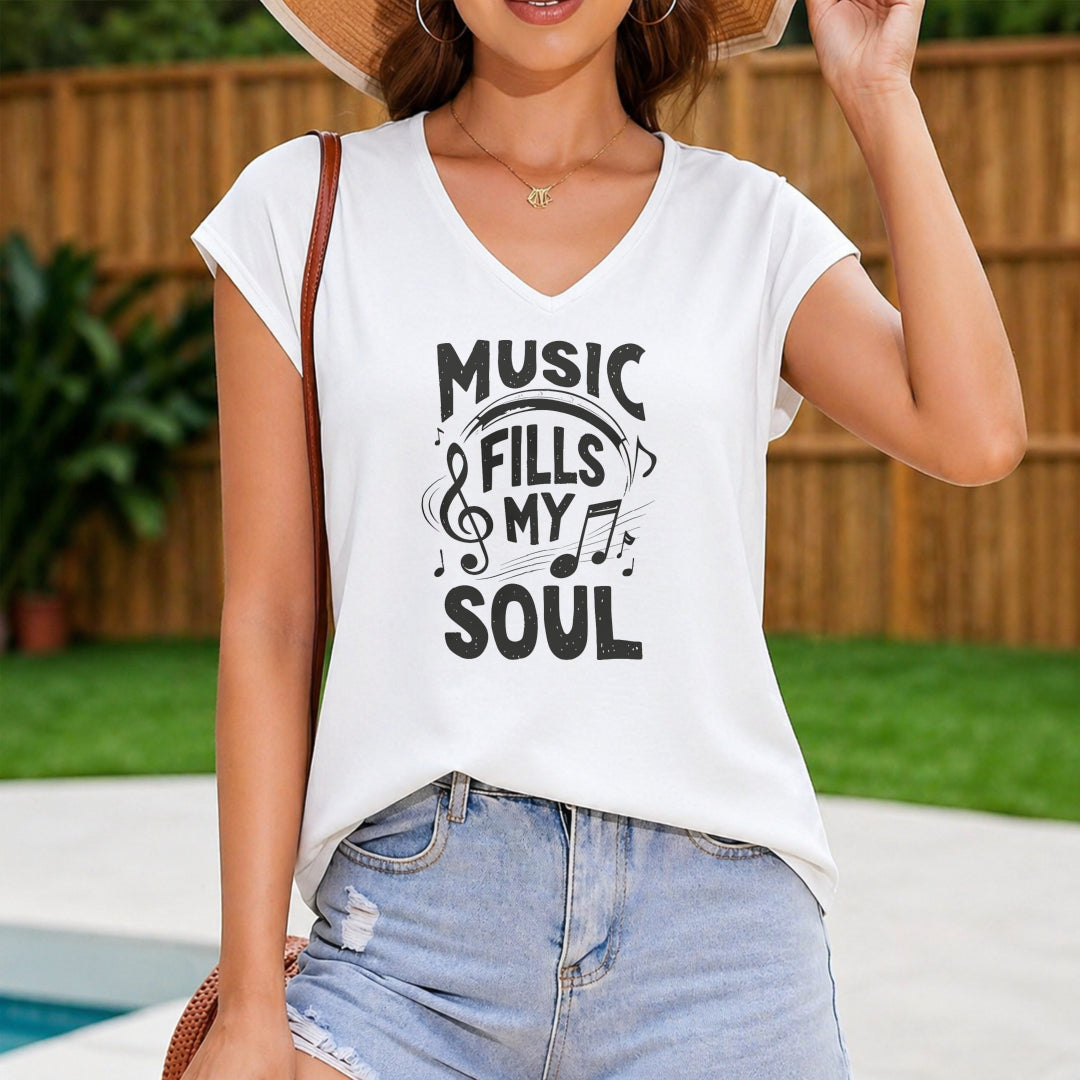 Music - Summer Women's V-Neck Tank Top