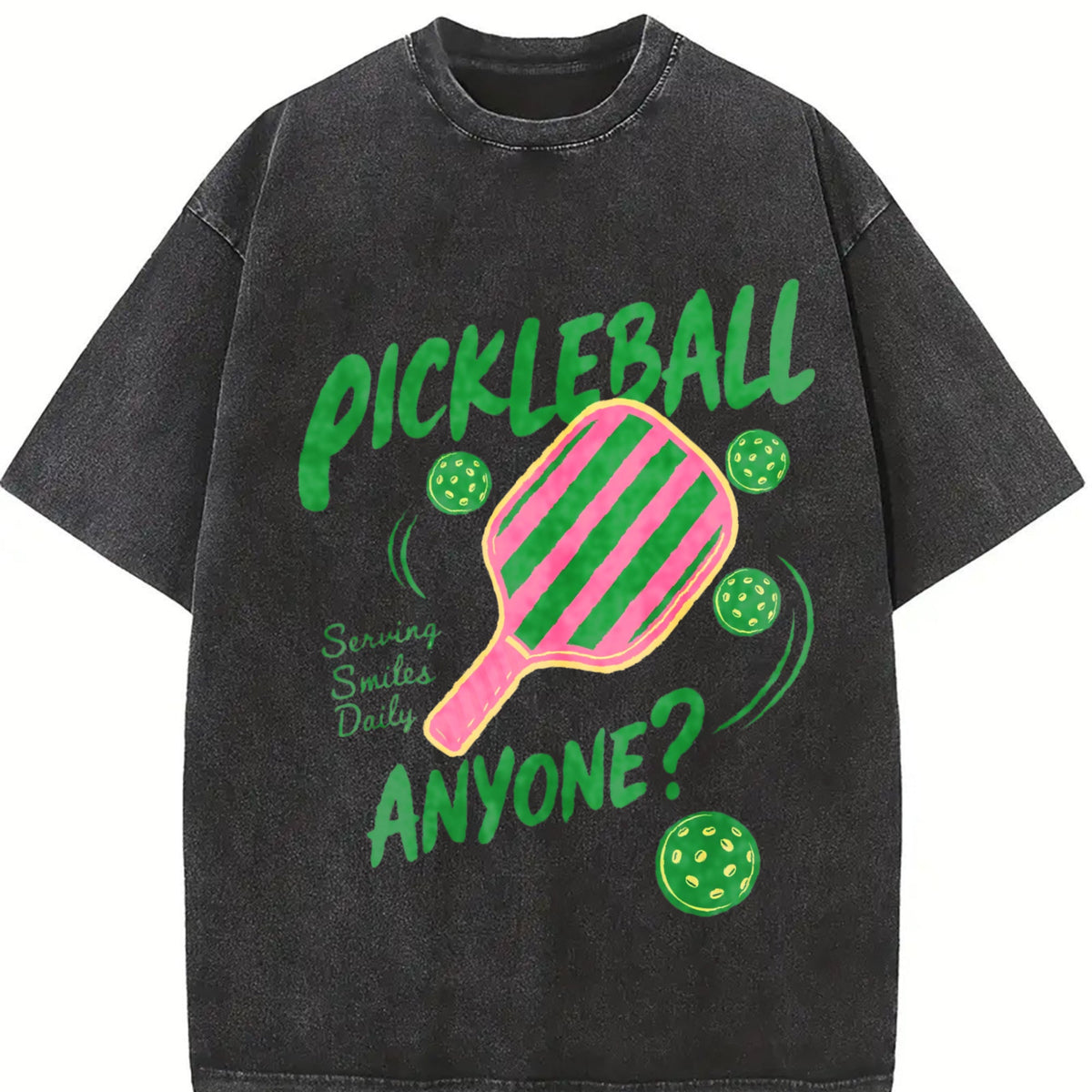Pickleball Playing Paddleball Sport Vintage Washed T-Shirt product image 2