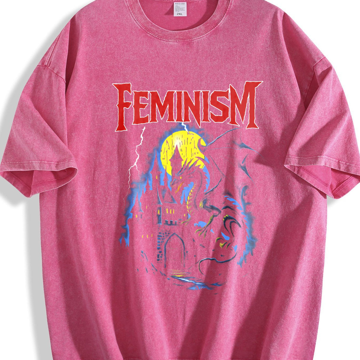 Feminism Dragon Fantasy Vintage Washed T-Shirt product image 7