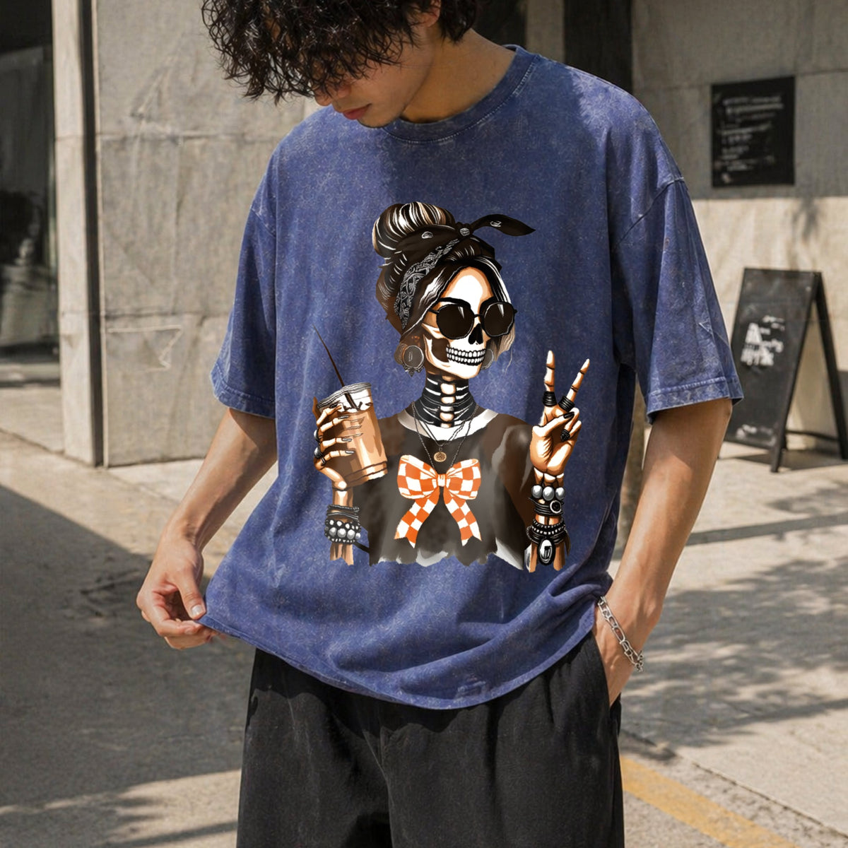 Skull Coffee For Edgy Skeleton Peace Sign Spring Summer product image 8