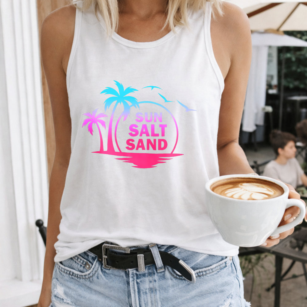 Sun Salt Sand Palm Trees Women's Tank Top