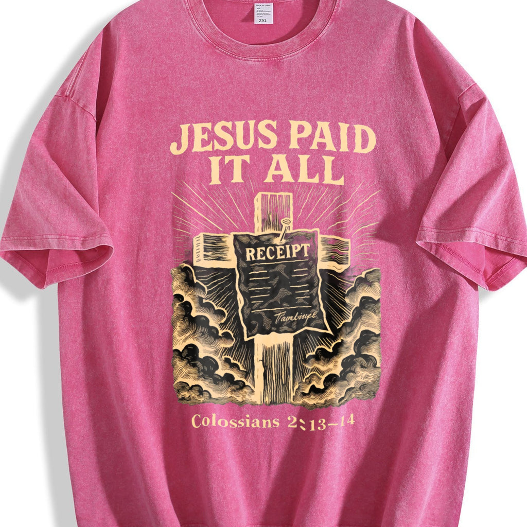 230 'jesus Paid It All' Letter & Cross Christian Vintage product image 5