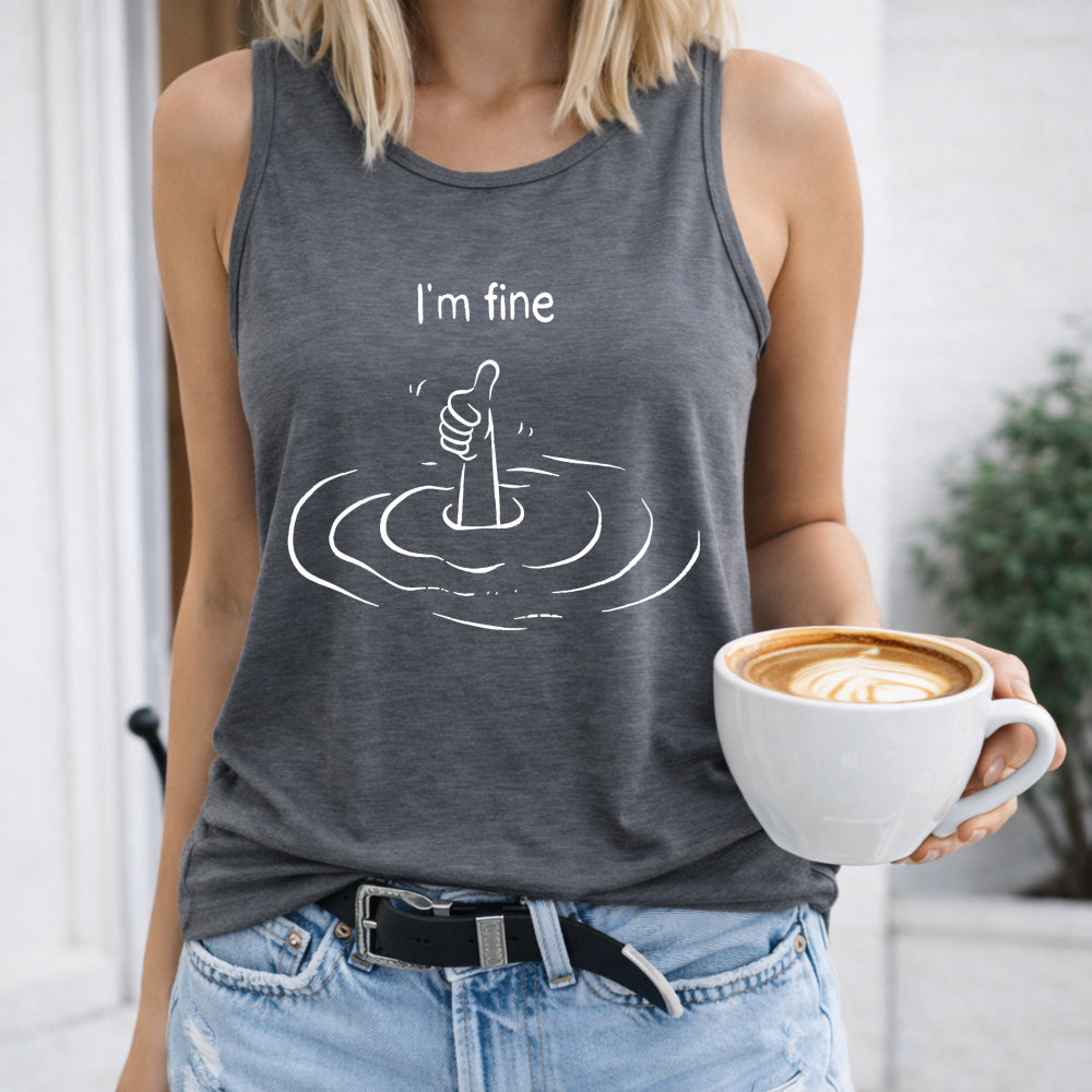 I'm Fine Drowning Hand Women's Tank Top