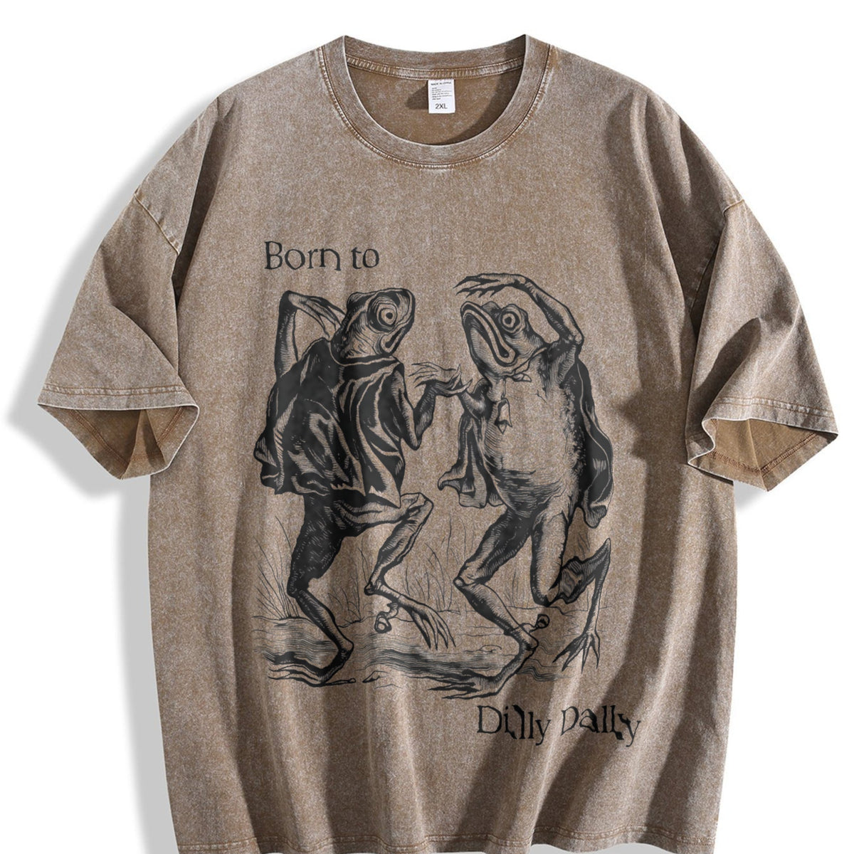 Born To Dilly Dally Frog Vintage Washed T-Shirt product image 3